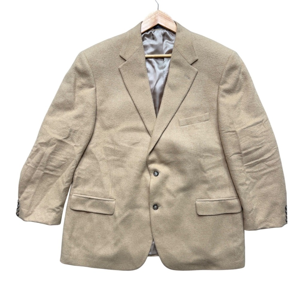 Andrew Fezza Sport Coat Mens 48R J128 Tan 100% Camel Hair Blazer EUC